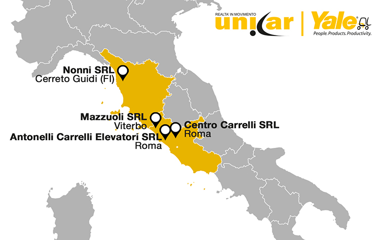 Lazio e Toscana: la rete Unicar-Yale si espande in centro Italia